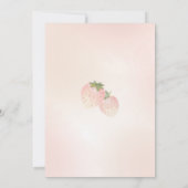 ストロベリーベビーガールシャワーベリースイートピンクかわいい 招待状 (裏面)