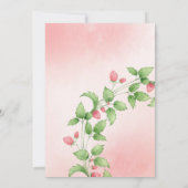 ストロベリーベビーガールシャワーリース水彩可愛い 招待状 (裏面)