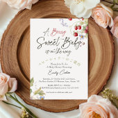 ストロベリーベビーガールシャワーワイルドベリーウォーター色 招待状