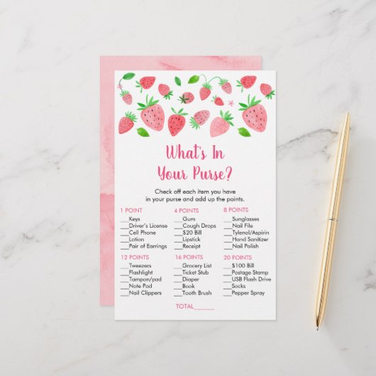 ストロベリーベビーシャワーあなたの財布のゲームの何 (正面/裏面インサイチュ)