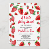 ストロベリーベビーシャワーの招待状 |ベリースウィート 招待状 (正面/裏面)