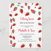 ストロベリーベビーシャワーの招待状 |ベリースウィート 招待状 (正面/裏面)