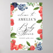 ストロベリーベビーシャワーウェルカムサイン ポスター (正面)