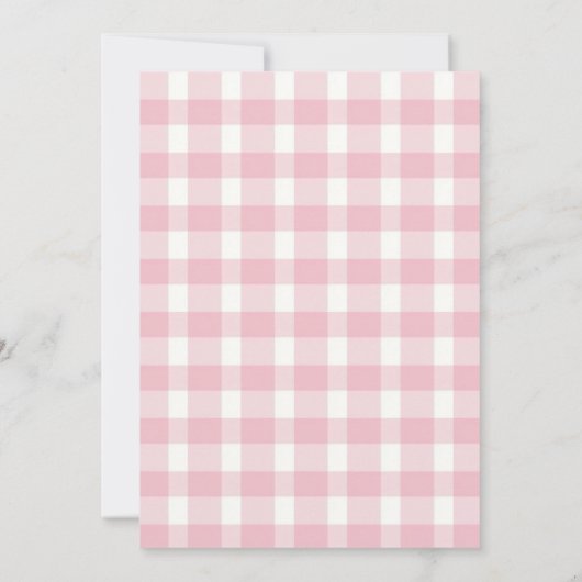 ストロベリーベビーシャワーガールピンクベリースウィート 招待状 (裏面)