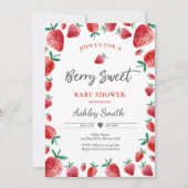 ストロベリーベビーシャワーサマーベリースウィートベビー 招待状 (正面)