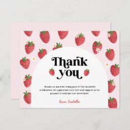 ストロベリーベビーシャワーサンキューカード