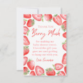 ストロベリーベビーシャワーサンキューカード サンキューカード (正面)