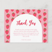 ストロベリーベビーシャワーサンキューカード ポストカード (正面)
