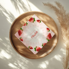 ストロベリーベビーシャワープレート スタンダードカクテルナプキン