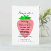 ストロベリーベビーシャワーベビーガールピンクカスタム 招待状 (スタンド正面)