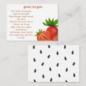 ストロベリーベビーシャワーベビー用の本 エンクロージャーカード (正面/裏面)