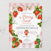 ストロベリーベビーシャワーベリーベビー 招待状 (正面/裏面)