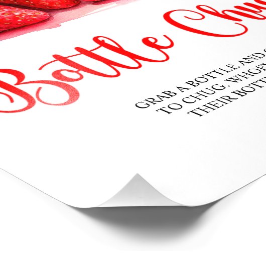 ストロベリーベビーシャワーボトルチャグゲームサイン フォトプリント (角)