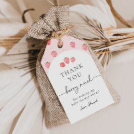 ストロベリーベビーシャワーメッセージカード |イチゴ ギフトタグ