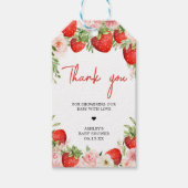 ストロベリーベビーシャワーメッセージカード ギフトタグ (正面)