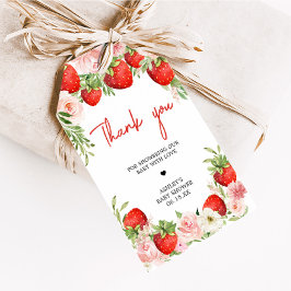 ストロベリーベビーシャワーメッセージカード ギフトタグ