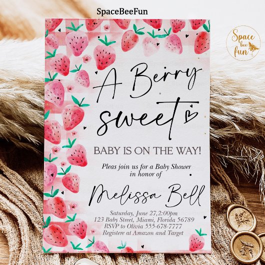 ストロベリーベビーシャワー招待状ベリースウィートベビー 招待状