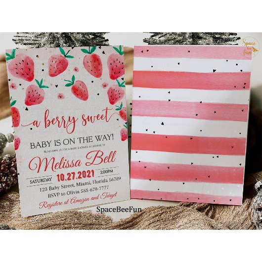 ストロベリーベビーシャワー招待状ベリースウィートベビー 招待状