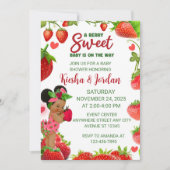 ストロベリーベビーシャワー招待状、イチゴベビー 招待状 (正面)