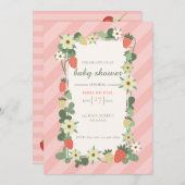 ストロベリーベビーシャワー招待状 招待状 (正面/裏面)