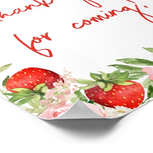 ストロベリーベビーシャワー来ありがとう ポスター (角)