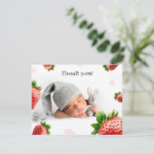 ストロベリーベビーシャワー – サンキューカード 出欠カード (スタンド正面)