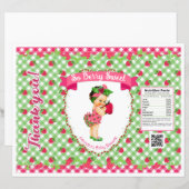 ストロベリーベビーテーマピンクグリーンジンガムチップバッグ (正面/裏面)