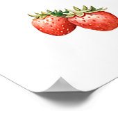 ストロベリーベリエレガントースイートベビーシャワーウェルカム ポスター (角)