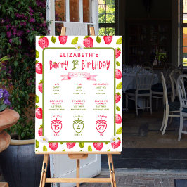 ストロベリーベリーの最初の誕生日マイルストーン ポスター