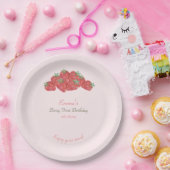 ストロベリーベリーの最初の誕生日 ペーパープレート (パーティー)