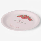 ストロベリーベリーの最初の誕生日 ペーパープレート (アングル)