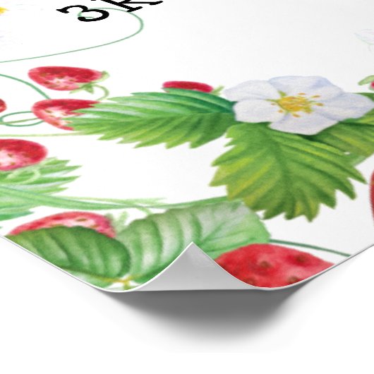 ストロベリーベリースイーツ子供の誕生日パーティーへようこそ ポスター (角)