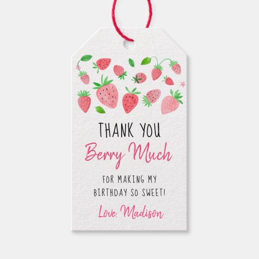 ストロベリーベリースイーツ誕生日サンキューユユー ギフトタグ (正面)