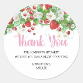 ストロベリーベリースイーツ誕生日サンキューユユー ラウンドシール (正面)