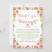 ストロベリーベリースイートクロザラインベビーシャワー サンキューカード (正面)