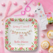 ストロベリーベリースイートクロザラインベビーシャワー ペーパープレート (パーティー)