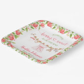 ストロベリーベリースイートクロザラインベビーシャワー ペーパープレート (傾斜あり)