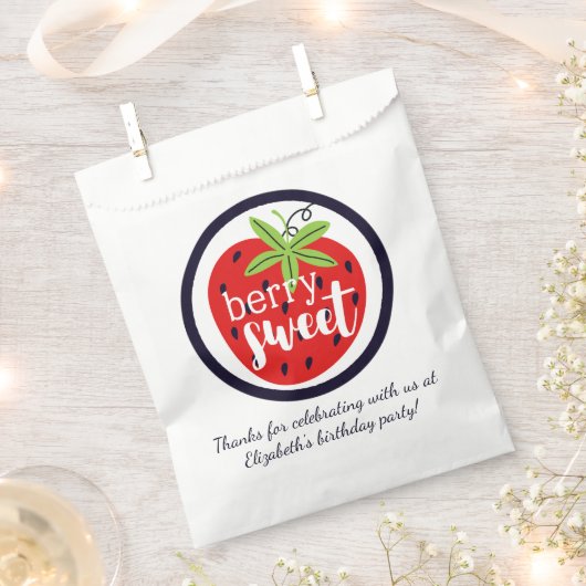 ストロベリーベリースイート誕生日ベビーガールキッズ フェイバーバッグ (クリップ留めされた状態)