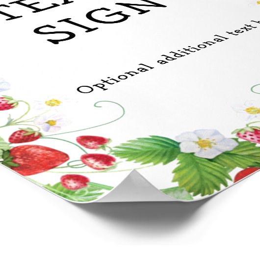 ストロベリーベリースウィートカスタム文字 |パーティー記号 ポスター (角)