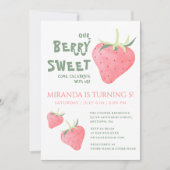 ストロベリーベリースウィートバースデーパーティー 招待状 (正面)