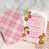 ストロベリーベリースウィートファースト誕生日ブロンドガール 招待状