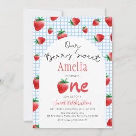 ストロベリーベリースウィートファースト誕生日招待状 招待状