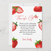 ストロベリーベリースウィート誕生日サンキューカード 案内状 (正面)