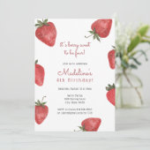 ストロベリーベリースウィート誕生日招待状 招待状 (スタンド正面)