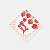 ストロベリーベリースウィート誕生日紙プレート スタンダードカクテルナプキン (角)