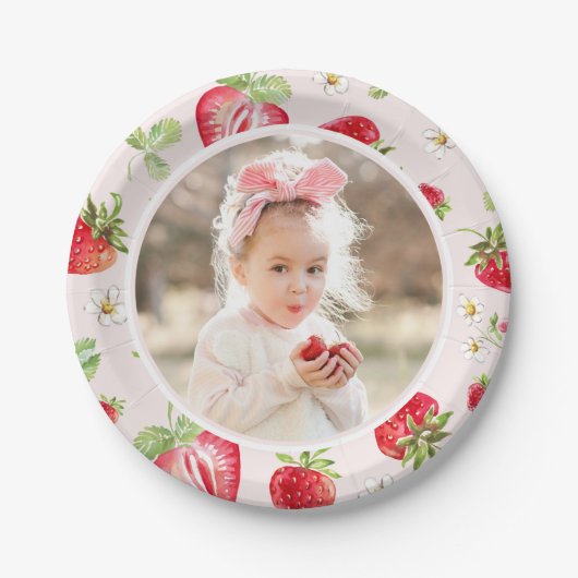 ストロベリーベリースウィート誕生日 ペーパープレート (正面)
