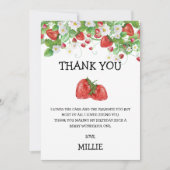 ストロベリーベリースウィート1st誕生日サンキューカード サンキューカード (正面)