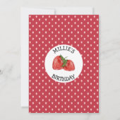 ストロベリーベリースウィート1st誕生日サンキューカード サンキューカード (裏面)