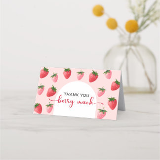 ストロベリーベリーファースト誕生日サンキューカード プレイスカード