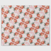 ストロベリーベリー最初の誕生日名 ラッピングペーパー (フラット)